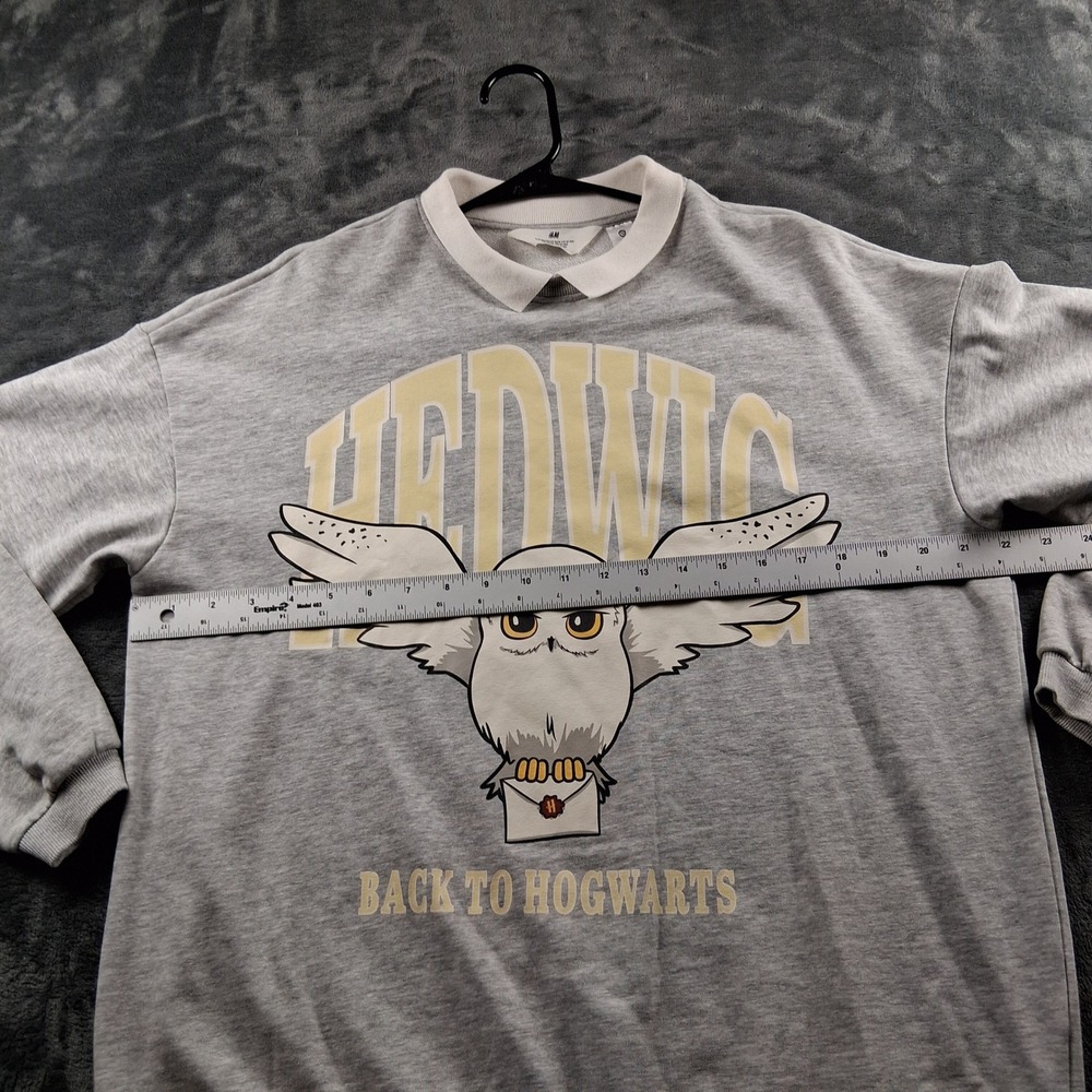 H&M Harry Potter Hedwig Sweatshirt Kids 12-14Y Grey Hogwarts Graphic Pullover - Picture 5 of 7